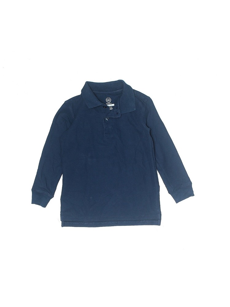 Wonder Nation Polo Shirt Boys Size XL Navy School Uniform Long Sleeve Pique –H4