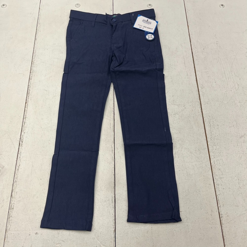 School Approved Uniform Dark Blue Super Stretch Khaki Pants Boys Size 8 NEW