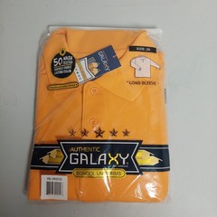 Authentic Galaxy School Uniform Gold Long Sleeve Polo Shirt Size 20