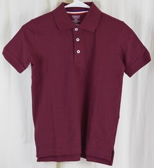French Toast Boys’ Short Sleeve Pique Polo Uniform Shirt Burgundy Size 8