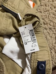Pair Of NWT The Children’s Place Boys 14 Tan Navy Cargo Pants Slip On Uniform