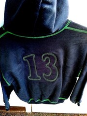 Hooded Sweatshirt Navy w/ Green Youth Large Sunshine School Uniforms #13
