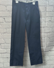 Boys A+ Fabrics School Uniform Pants Slim Front Pleated Blue Navy Size 6