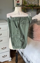 Boy Scouts Of America Green Cargo Shorts Expandable Waist Boys 12 Uniform Cotton