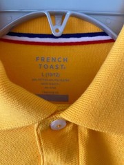 Polo French Toast Big Boys Short Sleeve Pique Polo, Gold, size L (10-12 )