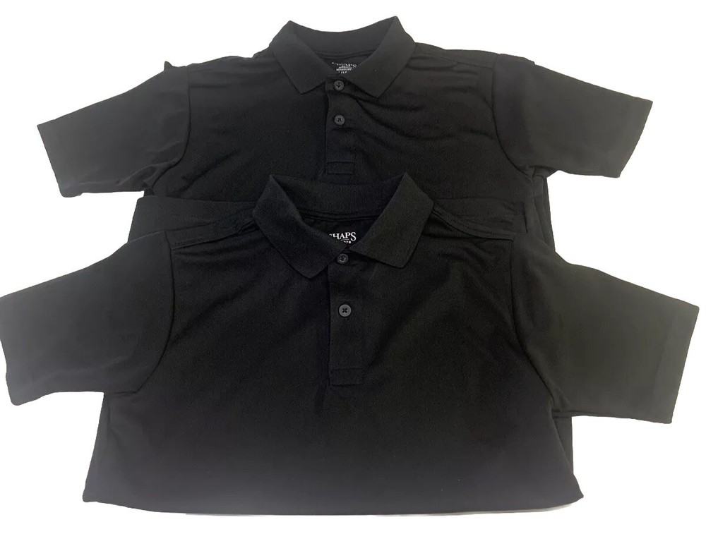 CHAPS Approved Schoolwear~Lot of 2~Boy’s Short Sleeve Polo Shirts~Size M (10-12)