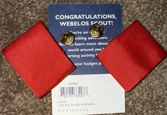 BOY CUB SCOUT Red Epaulet Red & 2 Weblo Achievement Pins. New Other. LOT.