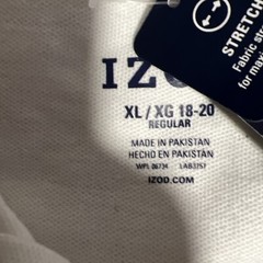New Boys Youth Izod Polo Shirt White- School Uniform XL
