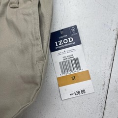 Izod Shorts Boys 3T Khaki School Uniform Flat Front Elastic Waist Schoolwear