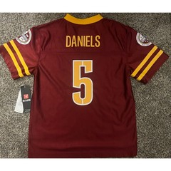 NFL Youth Large (12/14) Washington Commanders #5 Jayden Daniels Jersey