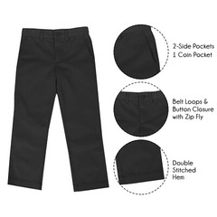 Boys School Uniform Pants New Size 4-16 Regular & Husky Flat Front Style NWT NEW