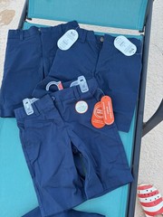 Wonder Nation Boys School Uniform Shorts Blue Cove Size 8 Twill Adjustable Waist