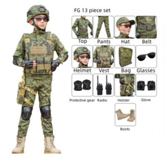 Children’s Camouflage Suit Special Forces Military Training Uniform with Helmet