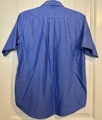 Lands End Blue Short Sleeve Button down Shirt Size 20 cotton uniform dressy