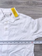 Lands End Shirt Kids Medium 10-12 Interlock School Uniform White Polo Boys Girls