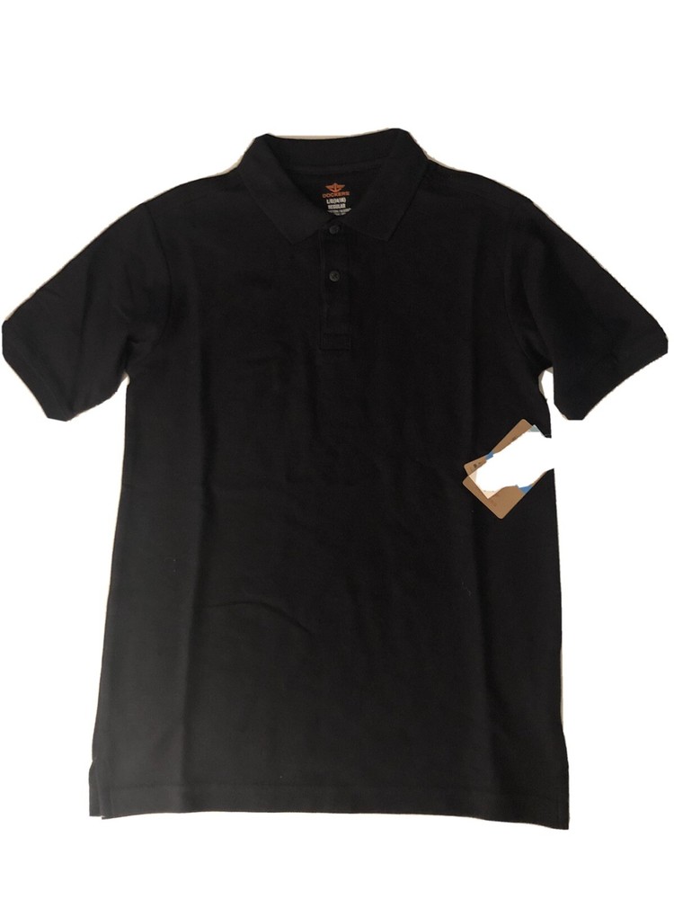 Dockers Polo Shirt Navy Pique Boys Large 14/16 School Uniform
