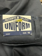 School Uniform Pants Size 16 Black Flat Front Straight Leg Youth