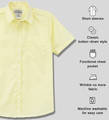 Galaxy Boys 4-20 Short Sleeve School Uniform Button Down Dress Shirt (Regular