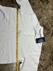 French Toast Boys Uniform Interlock Polo Shirt L (10/12) White Short Sleeve