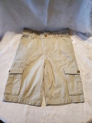 OLD NAVY Youth Boys Size 12 Khaki/Beige Cargo Shorts Adjustable Waist NWT *Spots