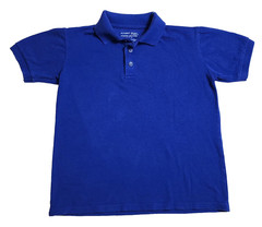 Authentic Galaxy School Uniform Children Sz 8 royal blue short-sleeve pique polo