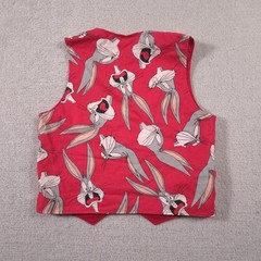 Bugs Bunny Vest Boys Large Red Looney Tunes Cartoon Graphic Waistcoat Novelty