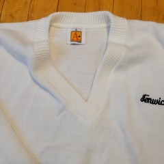 Vintage A+ BY Sai School Apparel White Knit Sweater Size Small FENWICK Unisex