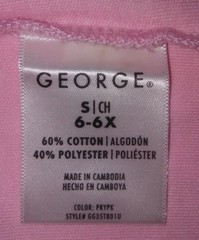George Boys School Uniforms Long Sleeve Polo Shirt Pink Size Small 6-6X
