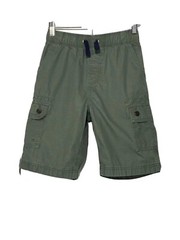 Lands end boys active chino shorts Sz M Green Cotton Pull on Elastic Waist