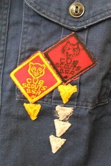 Vintage Official Boy’s / Child’s Cub Scout Navy Blue Uniform Shirt w/Patches