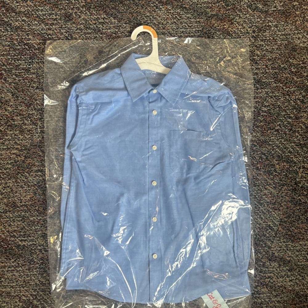 Blue Boys Dress Uniform Long Sleeved Shirt Cat & Jack Size S Small 6–7 New