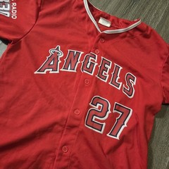 Los Angeles Angels Mike Trout 27 Angels Radio AM 830 Jersey Size Youth XL