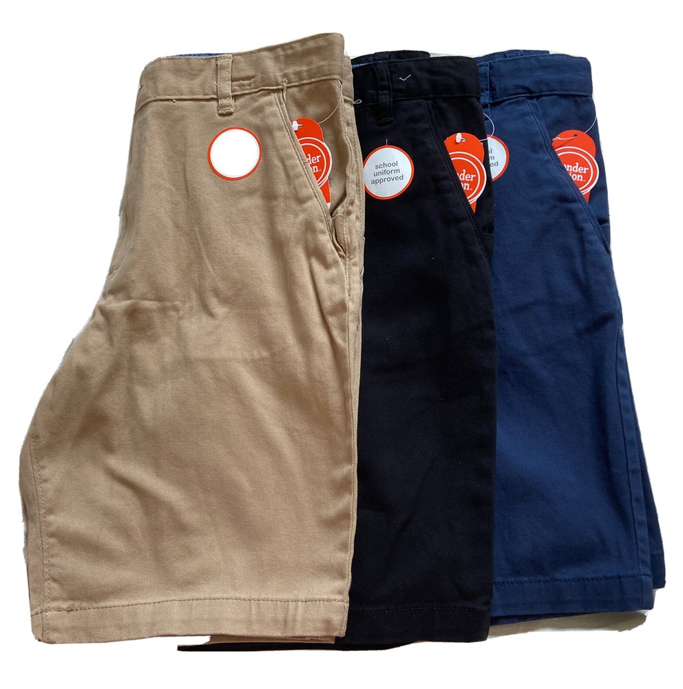 Wonder Nation Boys School Uniform Shorts Lot of Three Size 14 Huskies