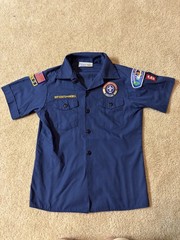 Boy Scouts of America Shirt Kids Youth Medium Blue Patches USA Made Button Up