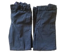 Place Set Of 2 School Uniform Pants Size 12 Boys Adjustable Waist Blue