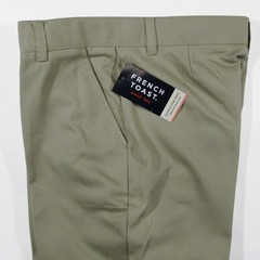 French Toast Boy’s Flat Front Adjustable Waist Long Pants (Khaki, 14, 27″ Waist)