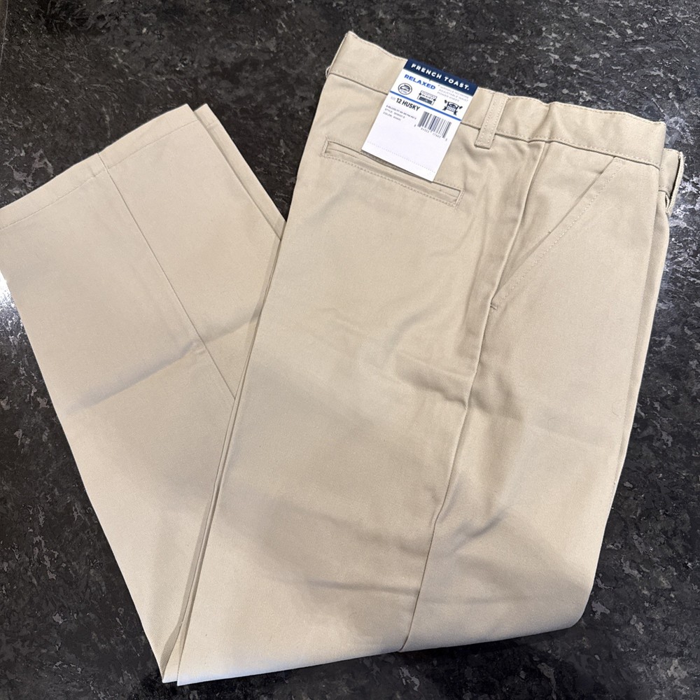 French Toast Khaki Relaxed Fit Uniform Pants Boys Size 12 Husky NEW