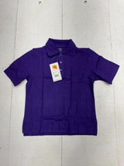 A+ Solid Purple 1/4 Button Polo Uniform T Shirt Youth Size Small NEW