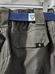 Boy Scouts Pants Boys M Switchbacks Green Cargo Convertible Belted Badges Unhem