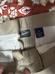 Children’s uniform set in khaki, size 8 Husky, and navy blue, size 10 Husky