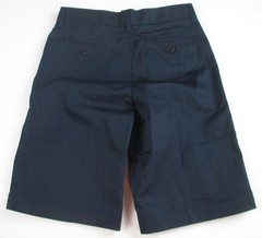 LANDS END Navy School Uniform Plain Front Blended Chino Shorts Boys 18 NEW