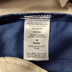 Wonder Nation School Uniform Pants Size 16 Husky Navy Adjust Waist Reinforce NEW