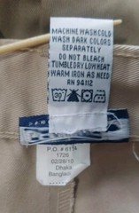 School Uniform Shorts Boys 20 Husky Beige Khaki Zipup Pockets Hook & Loop