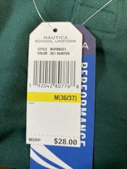 New Nautica Boy’s School Uniform Polo Shirt M (36/37) Hunter Green