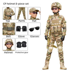 Children’s Camouflage Suit Special Forces Military Training Uniform with Helmet