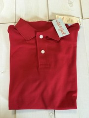 Cat & Jack Polo Shirt Boys Large Red No-Roll Collar Wicking School Uniform NWT