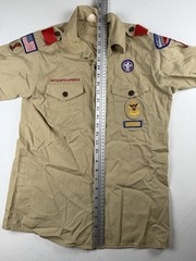 Vintage Boy Scouts of America Shirt Youth Large Long Sleeve Uniform Patch 90s US