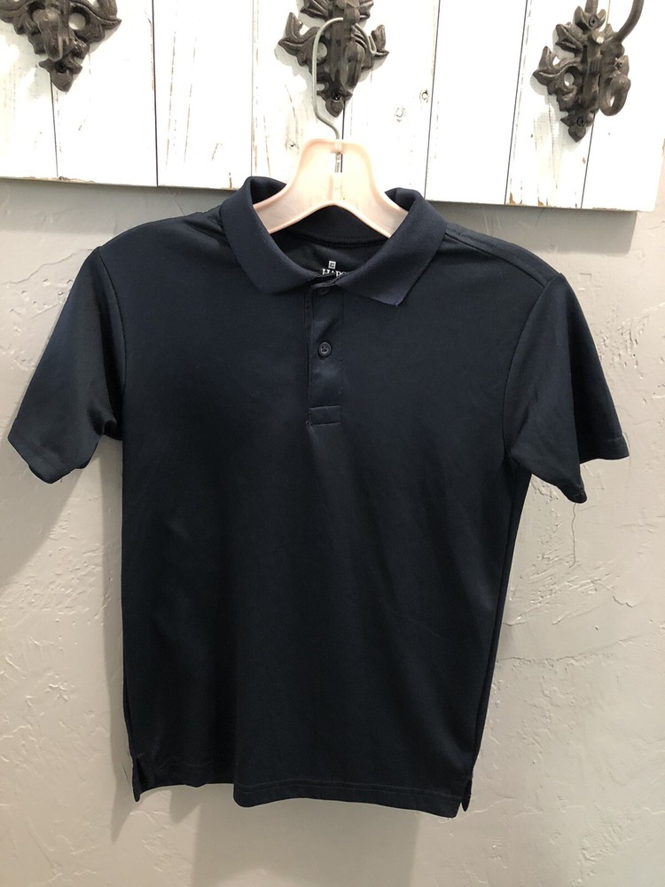 Chaps Boy’s M 10/12 School Uniform Polo Short Sleeve Shirt Dark Blue