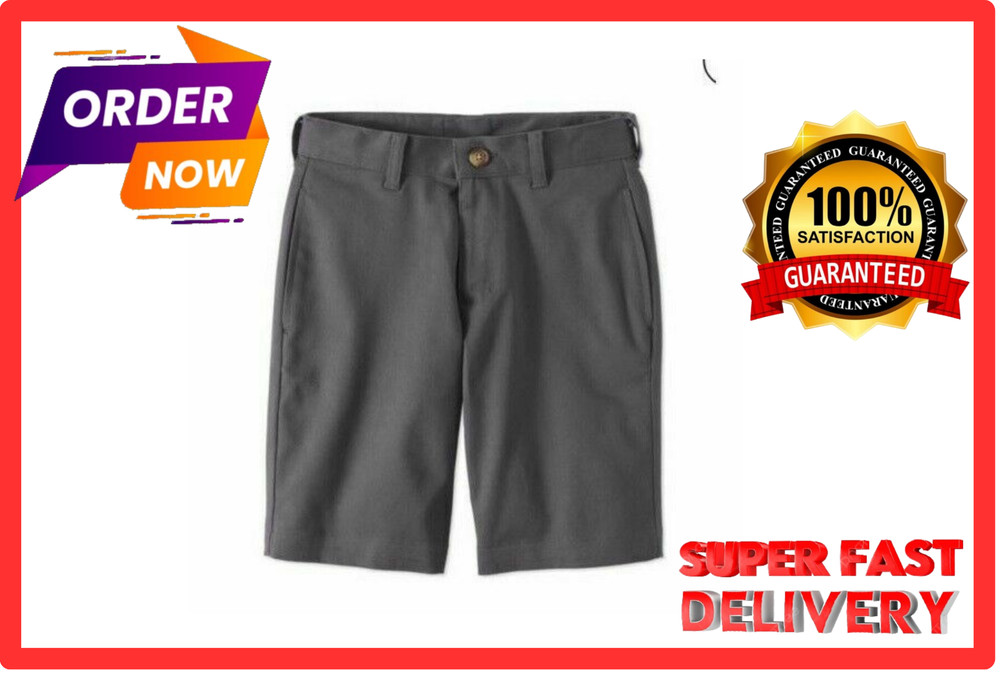 Wonder Nation Boys School Uniform Short Flat Front Adjustable Waist Sz12Husky A6
