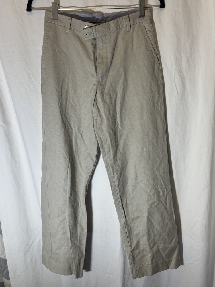 Boys Nautica Uniform Casual Khaki Linen Blend Pants Size 12 Y35